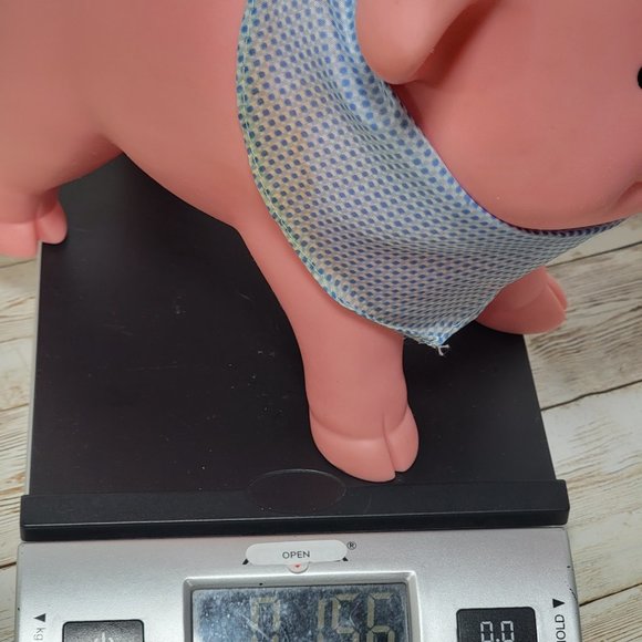 Schylling Rubber Piggy Bank with‎ blue white bandana and plug - Picture 15 of 16